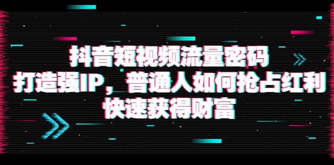 抖音短视频流量密码：打造强IP，普通人如何抢占红利，快速获得财富