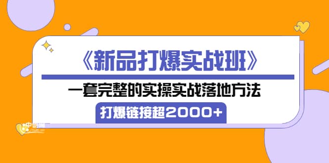 《新品打爆实战班》一套完整的实操实战落地方法，打爆链接超2000+（38节课)