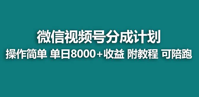 【蓝海项目】视频号分成计划最新玩法，单天收益8000+，附玩法教程，24年…