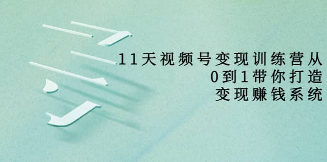 好望角·11天视频号变现训练营，从0到1打造变现赚钱系统（价值398）