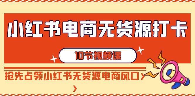 小红书电商-无货源打卡，抢先占领小红书无货源电商风口（10节课）